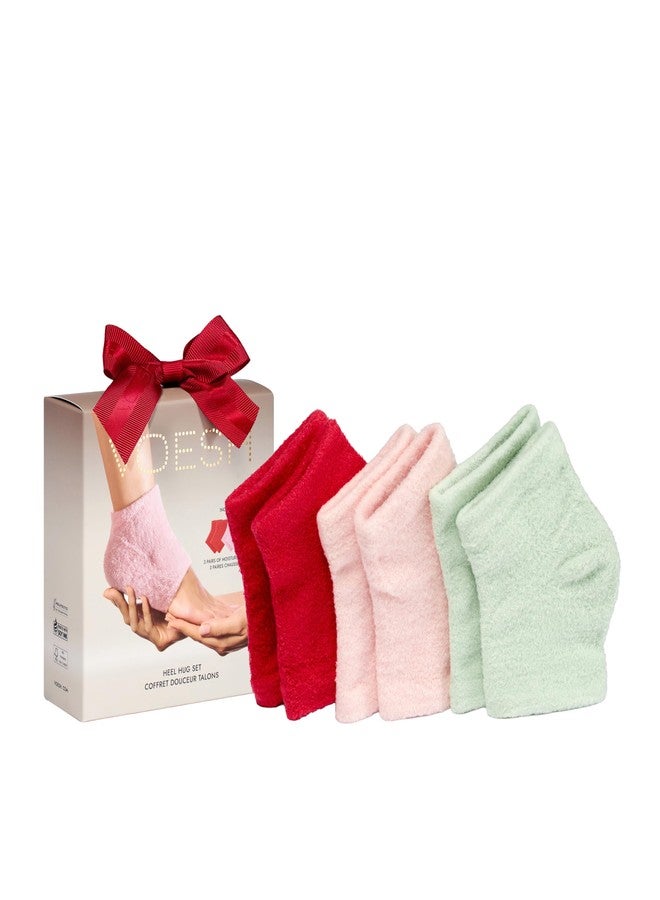 VOESH Heel Hug Holiday Gift Set - Hydrates & Repairs Dry, Cracked Heels Gel-Lined Socks - K-Beauty Korean Skincare - 3 Pairs - Image 1